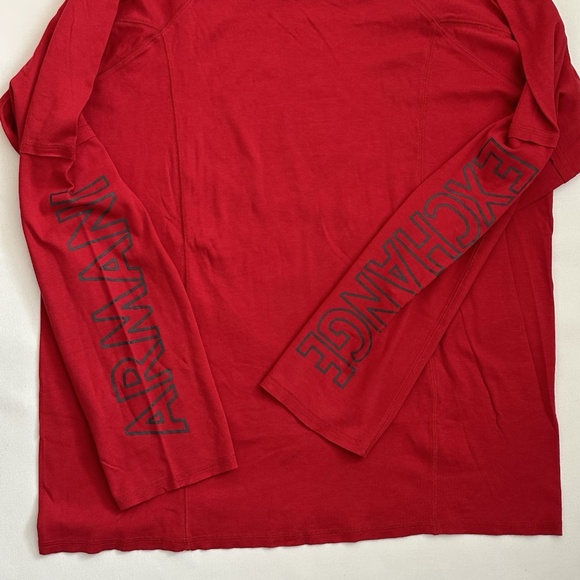 Armani Exchange Red Pullover Long-Sleeve Crew Neck T-Shirt Mens XL - Picture 8 of 14